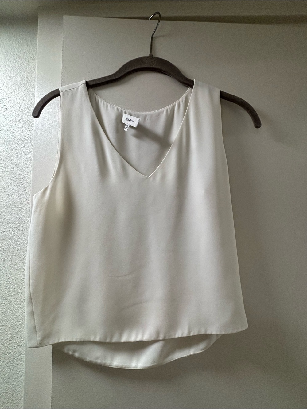 Babaton white V-Neck Sleeveless Camisole